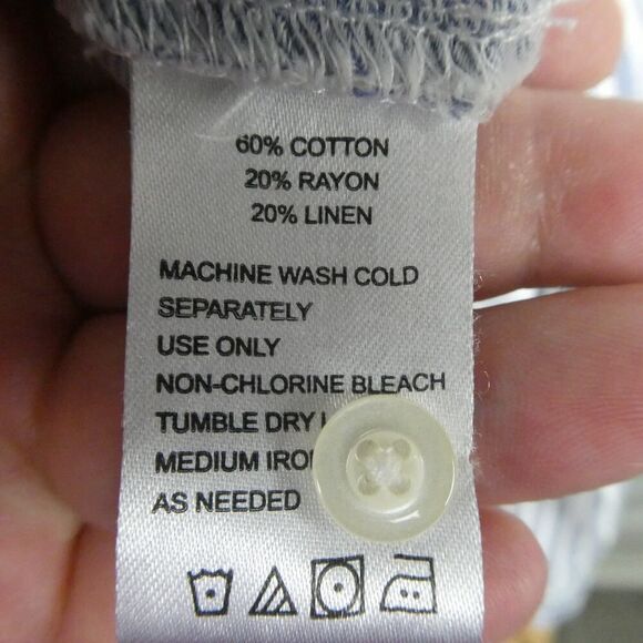 Trovata Birds of Paradise Striped Off the Shoulder Button Front Blouse Large - Picture 6 of 7